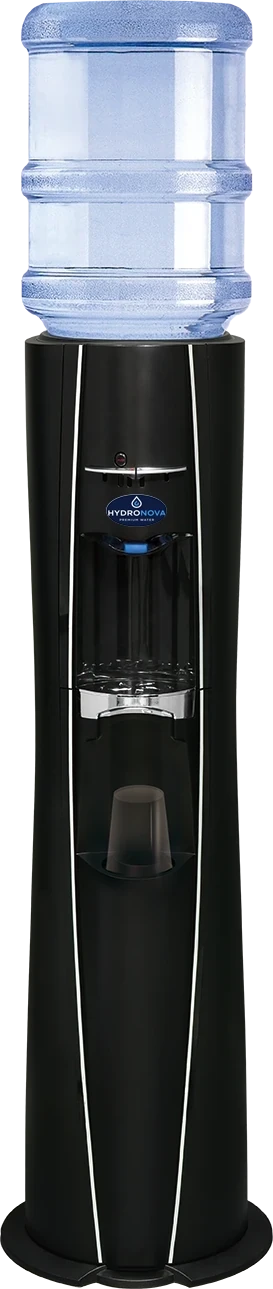 Everest waterkoeler zwart – koud/heet, met bekerdispenser